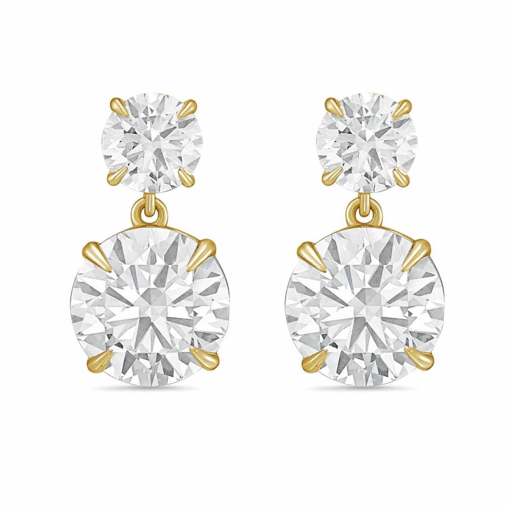 NEW DIANA M JEWELS women's round lab-grown diamond stud earrings (20.00 ct tcw)